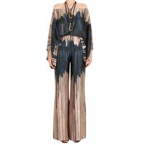 Off Shoulder Two-Piece Satin Top & Pants Set. NEW